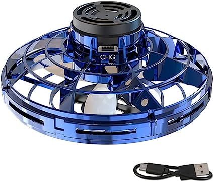 Mini OVNI con Luz Spinner con carga USB-Azul